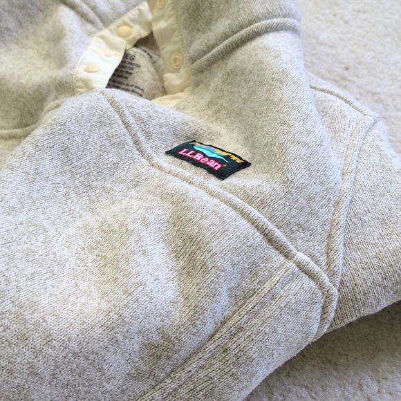 TODAY ONLY! L.L. Bean Sweater Fleece Pullover, Size L, Oatmeal - Picture 13 of 13